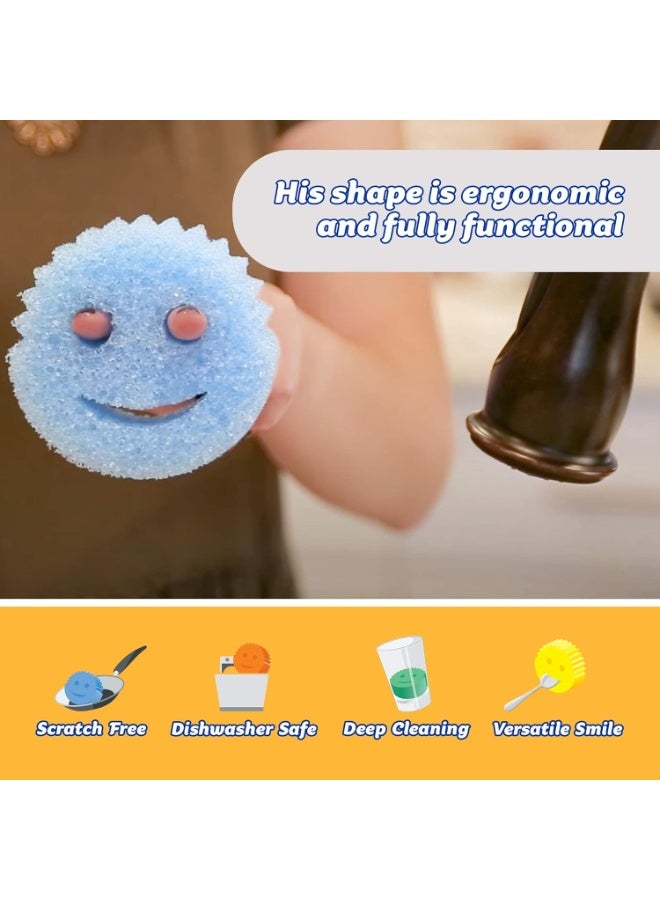 Scrub Daddy Sponge Set 3 Pieces – Scratch-Free Cleaning Sponges for Dishes, Kitchen & Home, Odor Resistant, Soft in Warm Water, Firm in Cold, Dishwasher Safe - Image 2